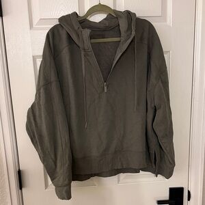 nuuds Women's Half-Zip Hoodie in Olive
